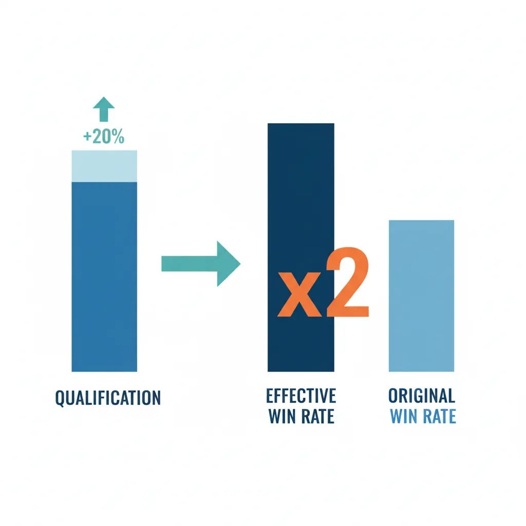 Qualification win rate equation showing impact on revenue