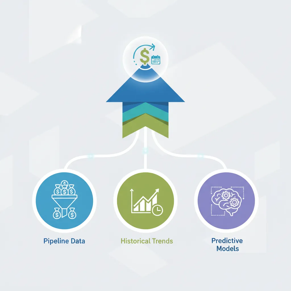Sales forecasting methods comparison showing weighted pipeline, historical average, and AI-based approaches
