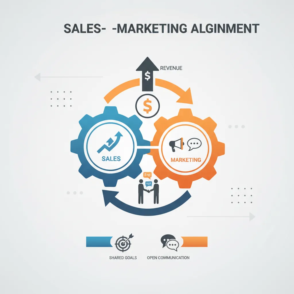 Sales and marketing alignment model showing unified revenue engine