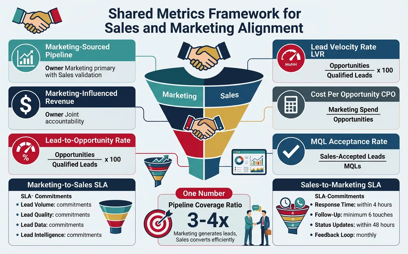 Shared metrics framework bridging sales and marketing accountability
