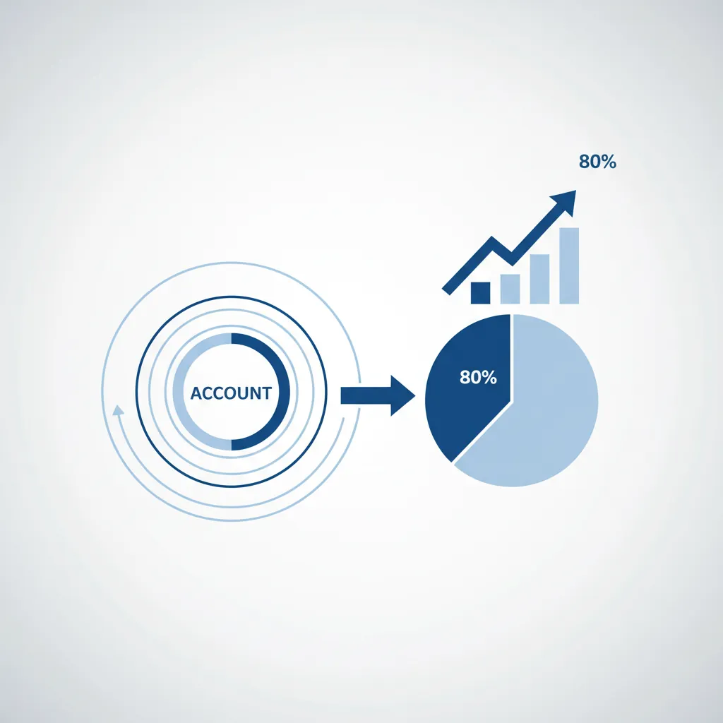 Strategic account management overview showing 80/20 revenue distribution